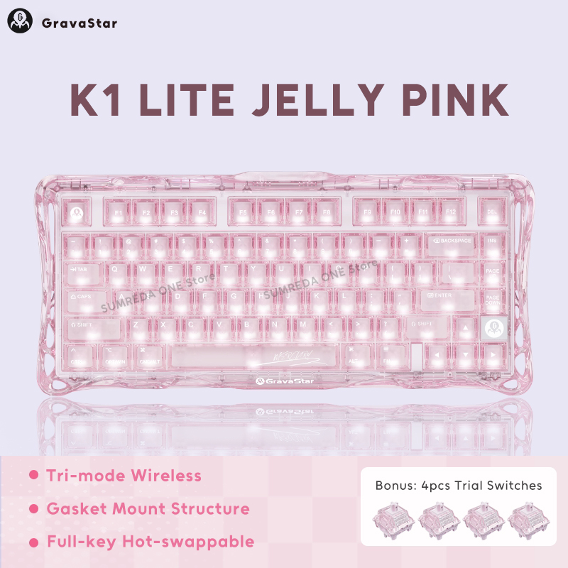 K1 LITE JELLY PINK Mechanical  - Pc Gaming Pink ulasan dan harga