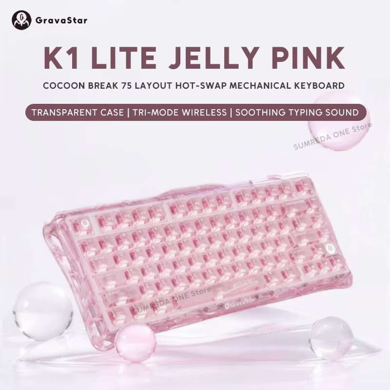 K1 LITE JELLY PINK Mechanical  - Pc Gaming Pink ulasan dan harga